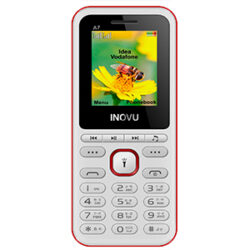 Inovu A7 Dual Sim Mobile Phone with 1000 mAh Battery and 1.77-inch screen (White-Red)