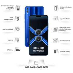 Honor 8X (Blue, 6GB RAM, 128GB Storage)
